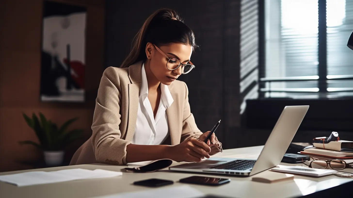 business woman working on instagram Marketing strateg